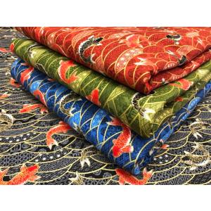 和柄生地 着物風 大正ロマン風 縦縞花文様 Gold version スケアー 和調