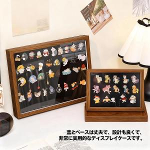 ピンバッジ ケース 透明窓 木製 スタンド付き...の詳細画像5