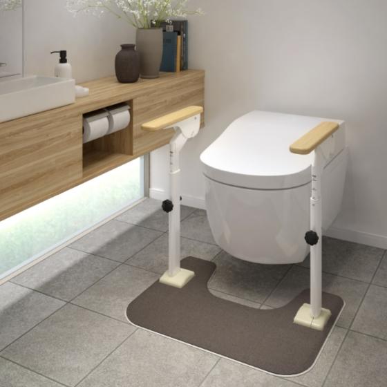 (アロン化成) ATTOGRIP アットグリップ トイレサポート H-T 両側はねあげ 手すり 87...