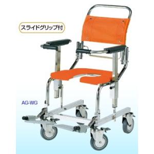 (睦三) シャワーキャリー AG-WG 4輪ステンレスダブルロック No.5320 車椅子 入浴用 お風呂用 シャワー用 トイレ 介助式 自宅 病院 施設 デイサービス MUTSUMI｜sanai-kaigo2