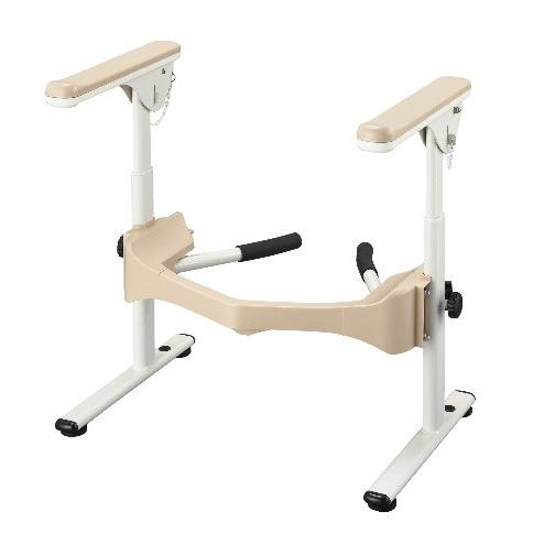 (アロン化成) 洋式トイレフレームS はねあげR2 プラスチックひじ掛け 533-086 手すり 介...