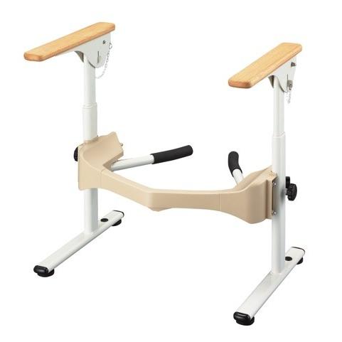 (アロン化成) 洋式トイレフレームS はねあげR2 木製ひじ掛け 533-087 手すり 介護 高齢...