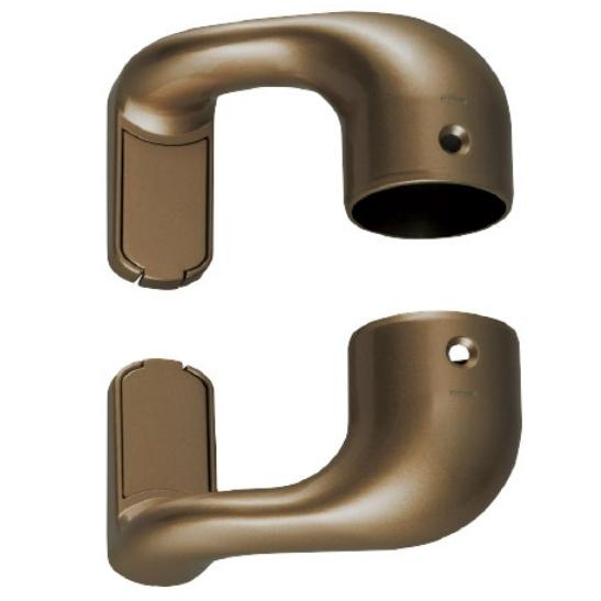 (マツ六) 縦枠用持出スリムブラケットカバー付上下セット サイズφ35 φ32 手すり 部品 金具 ...