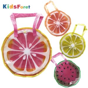 丸高衣料☆Kids Foret　キッズフォーレ☆ ビニールバッグ　プールバッグ・スイミングバッグ・ビーチバッグ　フルーツ柄　円形　B33609｜sanbankan