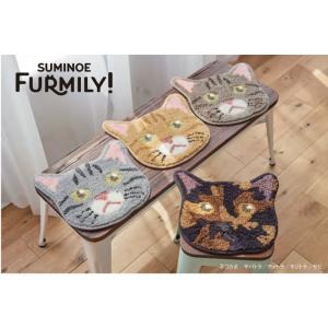 日本製　スミノエ　FURMILY！マット NEKOKAO　ネコカオ　うちの子マット ペットマット　ア...