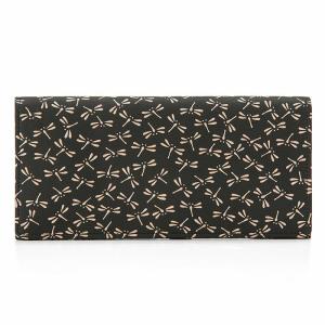 印傳屋鹿皮deer leather 信玄袋　合切袋　巾着袋　黒色トンボ柄上原勇七 印伝 印傳屋 上原勇七 (INDEN-YA) 本革 合切袋 ( 巾着 信玄袋