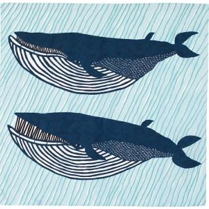撥水風呂敷 アクアドロップ katakata ナガスクジラ ブルー ポリエステル 100cm巾｜sanbi-do