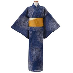 kifkif×古今 浴衣 鉄線 （瑠璃色） 仕立て上がり 日本製 : さんび公式
