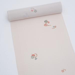 在庫処分 塩沢紬伝統工芸士岡田勇灰色地露芝絣模様正絹 和装 着物 w759