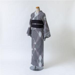 仕立て上がり洗える夏着物 【萩柄・ブルー】 東レシルック : さんび