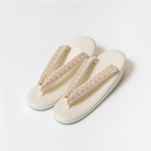 【さんび】草履 セミフォーマル用 No.3208A ホワイト 白 七宝柄 和装小物 日本製｜sanbi-do