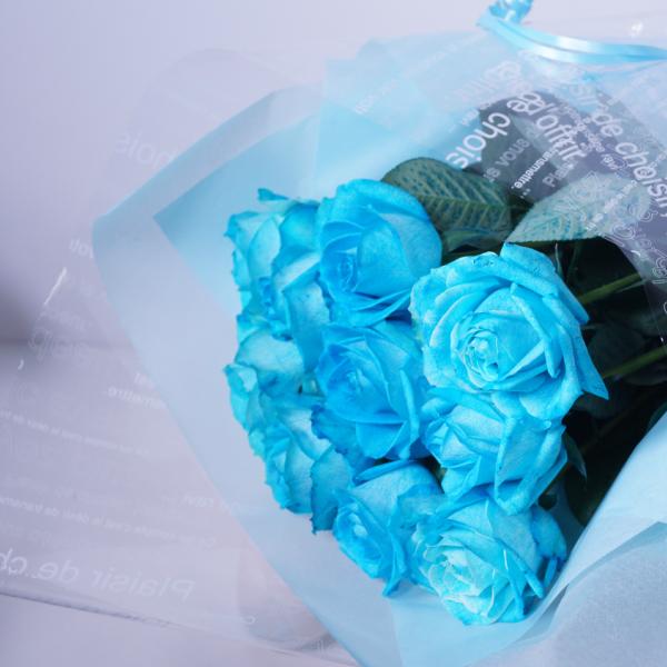 青バラの花束【15本】3種類の青バラが選べる　青いバラ　青薔薇　プロポーズ　プレゼント　バラ　プレゼ...