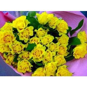 黄色 バラ 生花 本数指定で 黄色バラの 花束...の詳細画像1