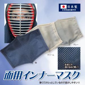 剣道 面用インナーマスク テトニット素材 日本剣道具製作所製 紺・グレー｜sanbu