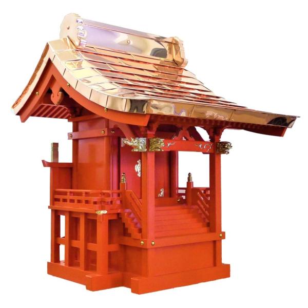 外宮 稲荷宮 朱塗  流れ屋根 束立(つかだて)15  外祭宮 神棚 お社 神具 向拝宮 ほこら