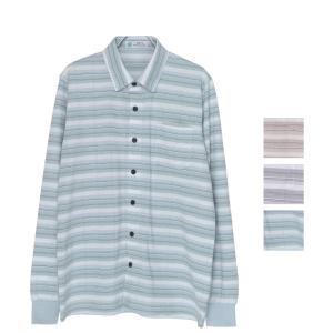 紳士 全開ニットシャツ(面ファスナー)(M L) 長袖 紳士用