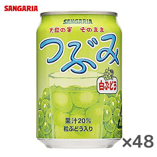 【送料無料(※東北・北海道・沖縄除く)】【2ケース】サンガリア つぶみ 白ぶどう 280ｇ缶×24本...