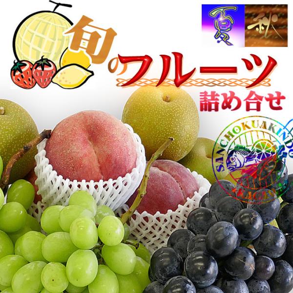 マスクメロン入り四季のフルーツの詰め合わせB/お中元/お歳暮/果物ギフト【送料無料】　