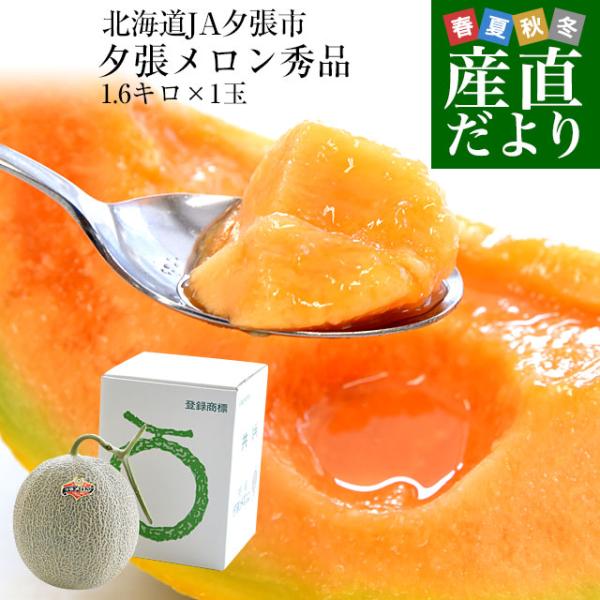 北海道より産地直送 JA夕張市 夕張メロン 秀品 1玉(1.6キロ×１玉) 送料無料ゆうばり 夕張キ...