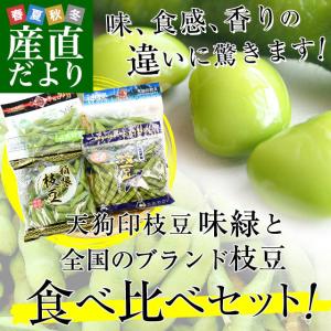 天狗印枝豆「味緑」＋全国の厳選ブランド枝豆食べ比べ4種セット（群馬、静岡、千葉、新潟、山形、京都他）4袋 合計約1キロ 送料無料 市場発送