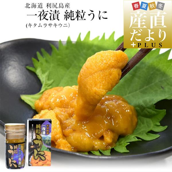 北海道 利尻島産 一夜漬 純粒うに（キタムラサキウニ） 60g×2本セット　送料無料 ウニ 雲丹