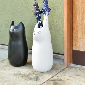 傘立て ネコ 猫 黒猫 キャット 陶器 おしゃれ かわいい スリム アンブレラスタンド 白猫 安い カフェ 省スペース 飲食店 ストーン調 一人暮らし 新生活