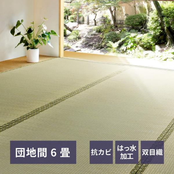 畳 上敷き い草 ござ カーペット 団地間 6畳 約255×340cm 抗カビ 撥水 消臭 和モダン...