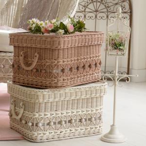 フィオーレ スタッキングバスケット PK(ピンク) 籐家具 バスケット