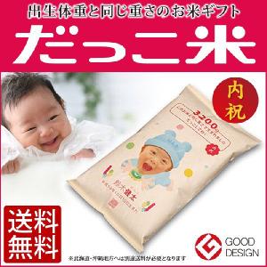 出産内祝い だっこ米 (赤ちゃん誕生 出生体重米 写真 名入れ お米袋) グッドデザイン賞受賞 宅配便 送料無料/誕生日プレゼント ギフト