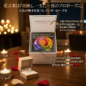 レインボーローズ プリザーブドフラワー 名入れ...の詳細画像1