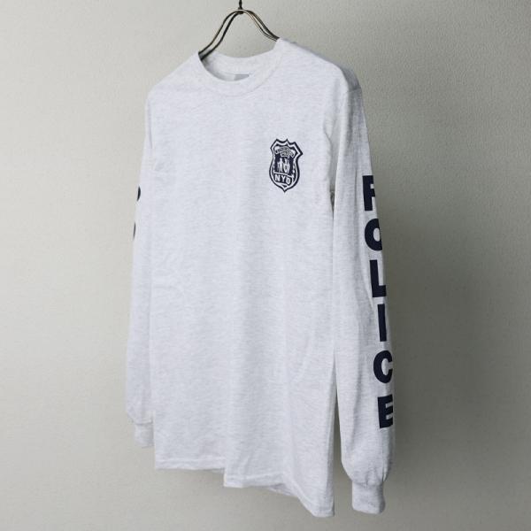 US. ポリス系ロングスリーブTシャツ[ニューヨークポリス] (アッシュ)アメリカンポリ LE ニュ...