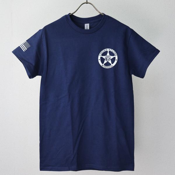 US. FEDERAL AGENT Tシャツ[U.S.MARSHAL] (ネイビー/白)アメリカンポ...