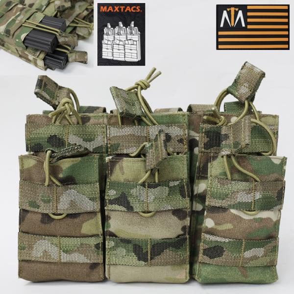 MAXTACS US. オープントップ W3連マガジンポーチ[Multicam]アメリカ迷彩パルス8...