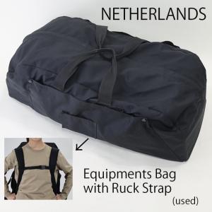 オランダ軍. ブラック ボストンバック《実物・USED》ランダ NEL 軍物 ミリタリージム スポーツ トラベル 旅行 黒 リュック ショルダー 2WAY3WAYエスアンドグラフ