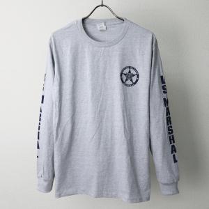 US. ポリス系ロングスリーブTシャツ[MARSHAL] (スノーグレー)アメリカ アメリカンポリス LE マーシャル  ポリス POLICE 新品 ロゴ 長袖 GILDANエスアンドグラフ｜sandgraf