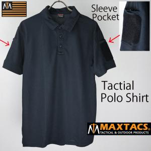 MAXTACS US. タクティカル Poloシャツ[ブラック]（XXL）ミリタリー