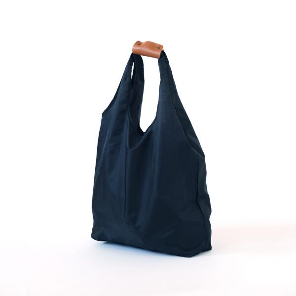 コンパクトエコバッグ（BLACK×BROWN)10cm