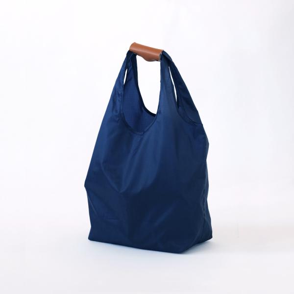 コンパクトエコバッグ（NAVY×BROWN015.5cm