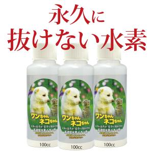 水素が抜けない 水素水 犬 ペット｜ネコ 猫 水 ドリンク 動物 ペット用　送料無料 100cc3本｜sandy