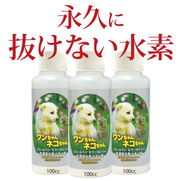水素が抜けない 水素水 犬 ペット｜ネコ 猫 水 ドリンク 動物 ペット用　送料無料 100cc3本