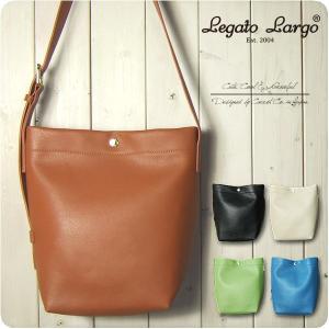 Legato Largo ショルダーバッグ 斜めがけ レディース メンズ シボフェイクレザー 縦型 ショルダーバッグ