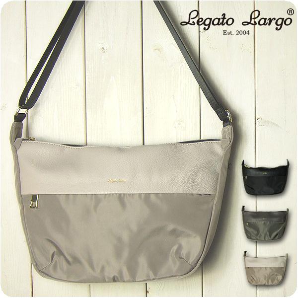 ショルダーバッグ レディース 軽い 斜め掛け Legato Largo フェイクレザーと撥水ポリエス...