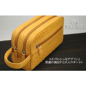 sankyo shokai オーストリッチ レザー セカンドバッグ メンズ