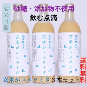 玄米甘酒 無添加 砂糖不使用 父の日 御中元 米糀 玄米がユメヲミタ 3本セット 送料無料 山燕庵 ノンアルコール 腸活 飲む点滴 ギフト 内祝 爆買