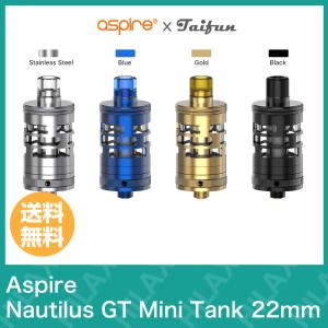 aspire nautilus gt mini tank 22mm 2.8ml 510 コイル コイル付き 0.7Ω 1.6Ω アスパイア ノーチラス ミニ アトマイザー 電子タバコ vape ベイプ 爆煙