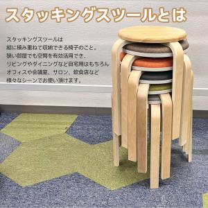 スタッキングチェア スツール 2脚セット 丸椅...の詳細画像1