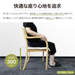 ダイニングチェア 介護椅子 肘付き 1脚 脚キ...の詳細画像5