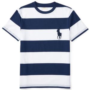 ジュニアサイズ POLO RALPH LAUREN(ポロ ラルフローレン) ビッグポニーワイドボーダー半袖Tシャツ(White)｜sanfan