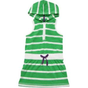 BABY GAP ベビーギャップ フード付ボーダーノースリブワンピース(Green)｜sanfan