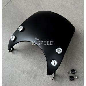 ダックス125バイク用ウィンドシールドDiabolus by K-SPEED ホンダ ダックス125 スクリーン Diabolus V2 ブラック K-SPEED